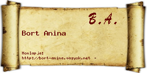 Bort Anina névjegykártya